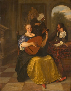 Woman Playing the Lute by Jan Steen