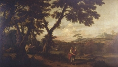 Wooded Landscape with the Meeting of Isaac and Rebecca by Francesco Zuccarelli