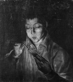 A Boy Blowing on an Ember to Light a Candle by El Greco