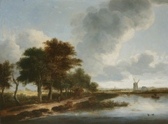 A Dutch River Landscape by Dutch School