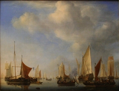 A Fleet in a Calm by Willem van de Velde the Younger