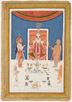 A Maharana of Mewar Worshipping an Icon by Unknown Artist