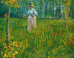 A Woman Walking in a Garden by Vincent van Gogh