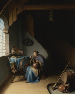 An Old Woman eating Porridge by Gerrit Dou