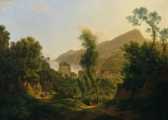 Ansicht der Stadt Vietri mit Blick auf den Meerbusen von Salerno by Josef Rebell