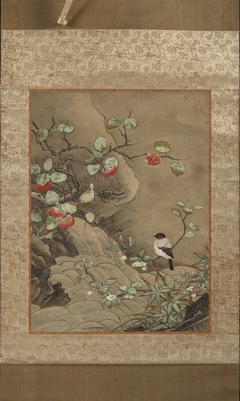 Bird, Flowers, and Fruit by a Waterfall by Kanō Motonobu