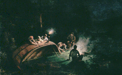 Canoe Party around Campfire by Frances Anne Hopkins