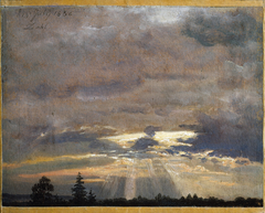 Cloud Study with Sunbeams by Johan Christian Dahl