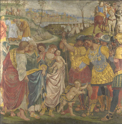 Coriolanus persuaded by his Family to spare Rome by Luca Signorelli