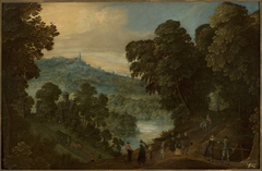 Countryside landscape with staffage by Adriaen van Stalbemt