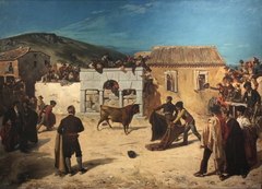 Course de taureaux en Espagne by Alfred Dehodencq