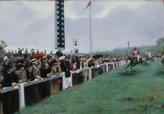 Courses à Longchamp, l'arrivée au poteau by Jean Béraud