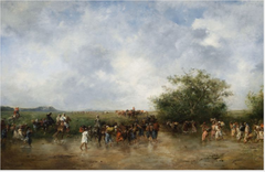 Crossing the Ford, Algeria by Eugène Fromentin