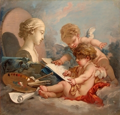 Cupids. Allegory of Painting by François Boucher