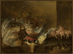 Dead birds and a cat by Alexander Adriaenssen