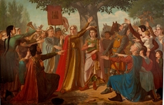 Doña Berenguela coronando a su hijo don Fernando by Mariano de la Roca y Delgado