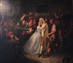 Elisabeth de Cazotte saves her father's life in the Abbey prison, 23 September 1792 by Claude Noël Thevenin