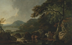 estuary scene in Scotland by Julius Caesar Ibbetson