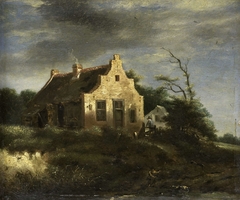 Farm in a wooded dune landscape by Unknown Artist