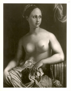 Female nude, half figure by Giulio Romano