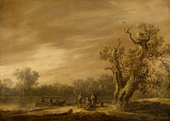 Fishermen by the Lakeshore by Jan van Goyen