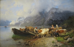 Fjord Landscape with Cattle by Anders Askevold