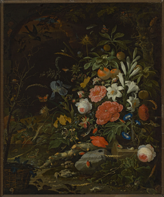 Flowers and tiny creatures – Vanitas by Abraham Mignon