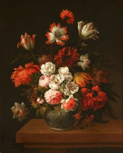 Flowers in a China Vase by Anonymous