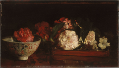 Flowers on a Japanese Tray on a Mahogany Table by John La Farge