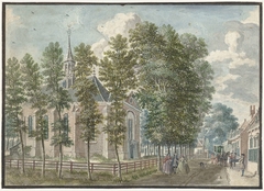 Gezicht op de kerk van Bloemendaal by Jan de Beijer