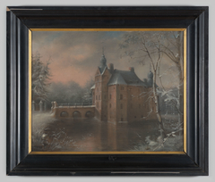 Gezicht op kasteel Cannenburch in de sneeuw by Heinrich Windhausen