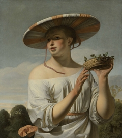 Girl in a Large Hat by Caesar Boëtius van Everdingen