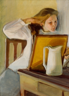 Girl Straightening Her Hair by Magnus Enckell