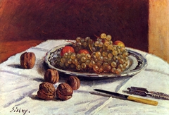 Grapes and Walnuts on a Table by Alfred Sisley