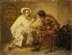 Harlequin and Pierrot by Thomas Couture