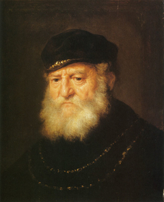 Head of an old man with a beard and a cap by Rembrandt