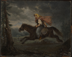 Highlander Woman on Horseback by Aleksander Kotsis