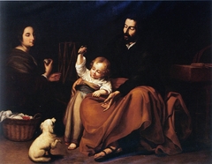 Holy Family with bird by Anonymous