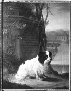 Hund vor einem Denkmal by Carl Caspar Pitz