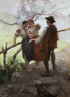 Hutsuls in Conversation by Wacław Szymanowski