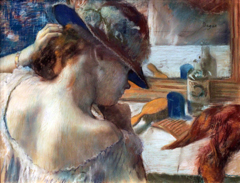 In Front of the Mirror by Edgar Degas