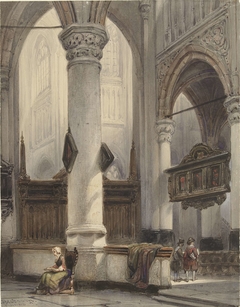 Interieur van de Nieuwe Kerk te Delft by Johannes Bosboom