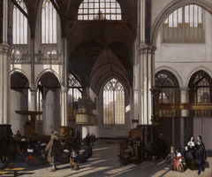 Interior of the Oude Kerk in Amsterdam by Emanuel de Witte