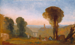 Italian Landscape with Bridge and Tower by Joseph Mallord William Turner