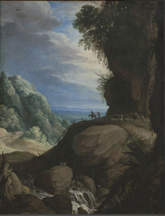 Italian Mountain Landscape with Shepherds by Paul Brill