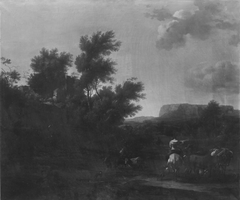 Italienische Landschaft mit Vieh und Hirten (Kopie nach) by Nicolaes Pieterszoon Berchem