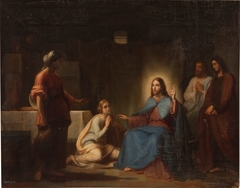 Jesús en casa de Marta y María by Juan Antonio Vera Calvo