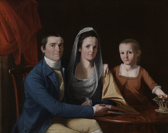 Jonathan Trumbull, Jr. (1740-1809) with Mrs. Trumbull (Eunice Backus) (1749-1826) and Faith Trumbull (1769-1846) by John Trumbull