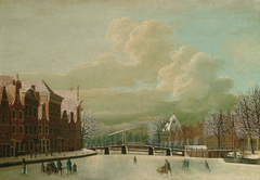 Korte Spaarne in Haarlem in winter by Hendrik Spilman