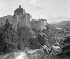 Kriebstein Castle at Zschoppau in Saxony. Morning by Johann Hermann Carmiencke